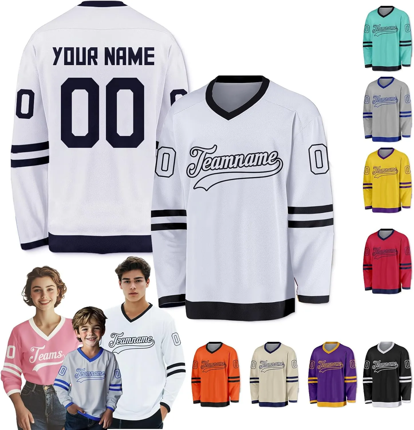 Custom Ice Hockey Jersey Stitched Team Name Number Personalized Practice Hockey Uniform Gift for Fans Men Women Youth Kid