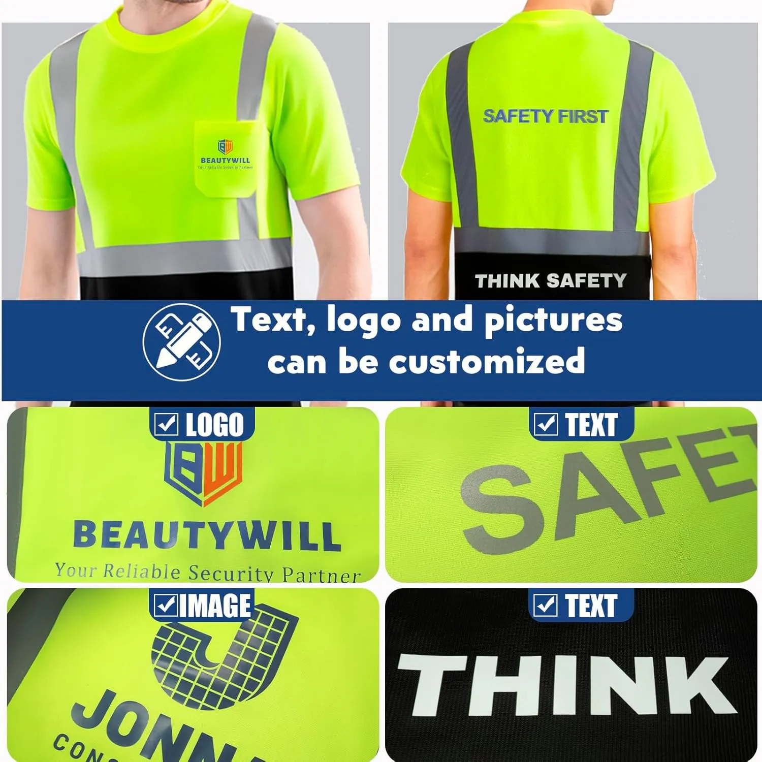 Custom Logo Shirts,Men’s Neon Quick Dry T-Shirts,Customized Shirts Short Sleeve Tshirts
