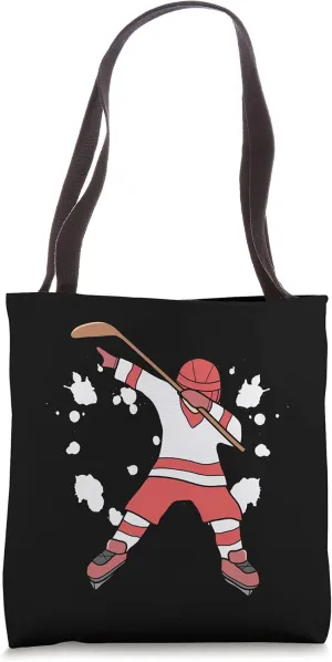 Dab Dabbing Goal Puck Goalie Players Ice Rink Hockey Sports Tote Bag