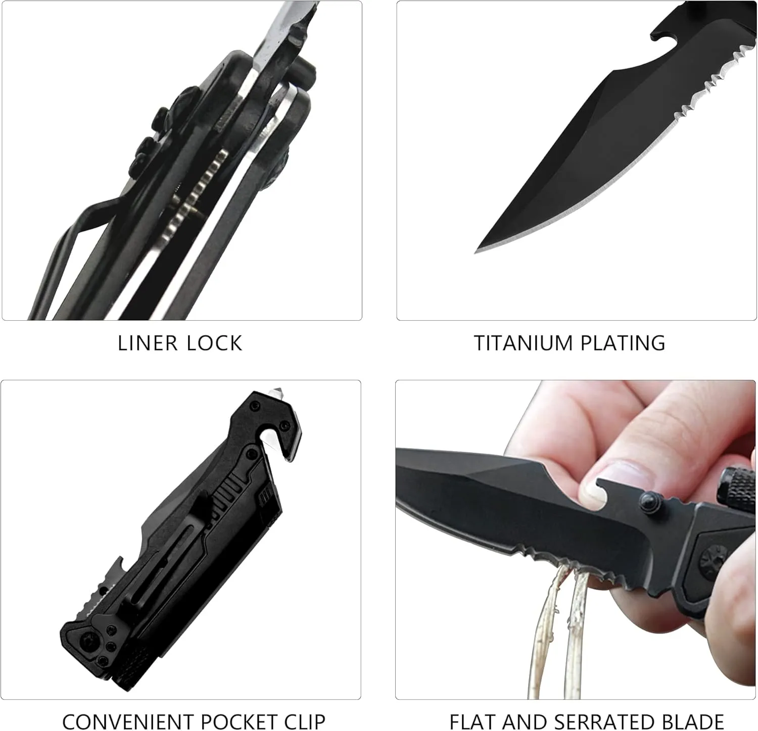 Dad Gifts,6 in 1 Pocket Knives with Flashlight Bottle Opener Glass Breaker Fire Starter,Gifts for Dad