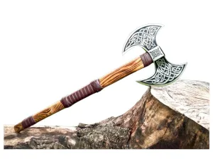 Dark WARRIOR-Handmade Double Head Berserker Axe, Large Norse Axe, Hand Forged Steel Axe,Double Blade Axe, Forest Axes Hewing Axe Broad Axe Hunting Axe Dane Axe