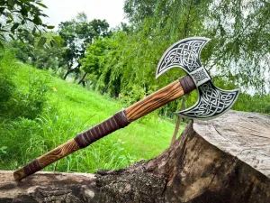 Dark WARRIOR Handmade Double Head Berserker Axe, Large Norse Double Blade, Hand Forged Steel, Forest Hewing Broad Hunting Dane