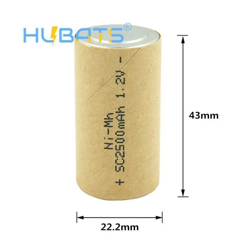 Dealsplant 1.2V 2500mah Ni-MH Rechargeable Sub C Size Battery for Toys Torch