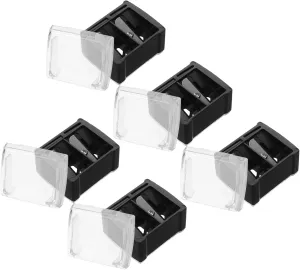 Didiseaon Makeup Pencil Sharpener Set 5pcs Dual Holes for Lip Liner Eyeliner and Brow Pencil