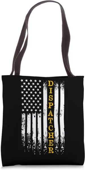 Dispatcher - 911 Operator Thin Gold Yellow Line Dispatcher Tote Bag