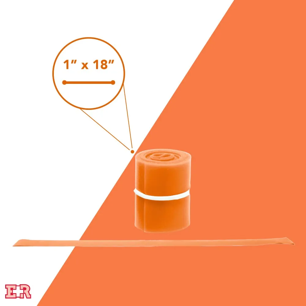 Disposable Tourniquets 1" x 18" – Latex Free, Tear Resistant Elastic Bands for First Aid, Emergency Kits, Nursing Supplies, Bulk Use, Clinic or Home – 250 Count Orange