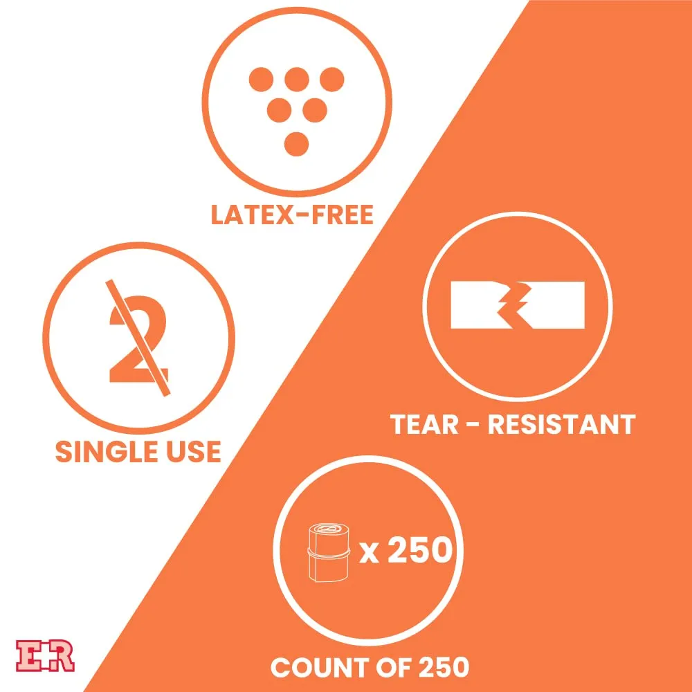 Disposable Tourniquets 1" x 18" – Latex Free, Tear Resistant Elastic Bands for First Aid, Emergency Kits, Nursing Supplies, Bulk Use, Clinic or Home – 250 Count Orange