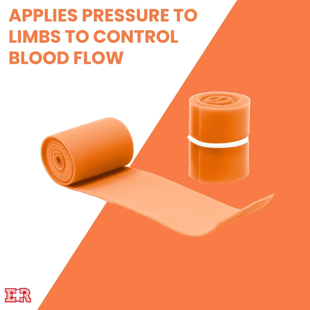 Disposable Tourniquets 1" x 18" – Latex Free, Tear Resistant Elastic Bands for First Aid, Emergency Kits, Nursing Supplies, Bulk Use, Clinic or Home – 250 Count Orange