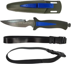 Dive Spearfish Freedive 9" (228mm) Stainless Steel Knife with Holster (Grey and Blue)