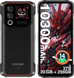 DOOGEE Blade 10 Max Rugged Smartphone, 6.56" HD  1.54" Dual Screen Rugged Phone Unlocked with 10300mAh Battery,20GB 256GB/2TB,4G Dual SIM Cellphones,Android 14/NFC/Face Unlock/Fingerprint/OTG