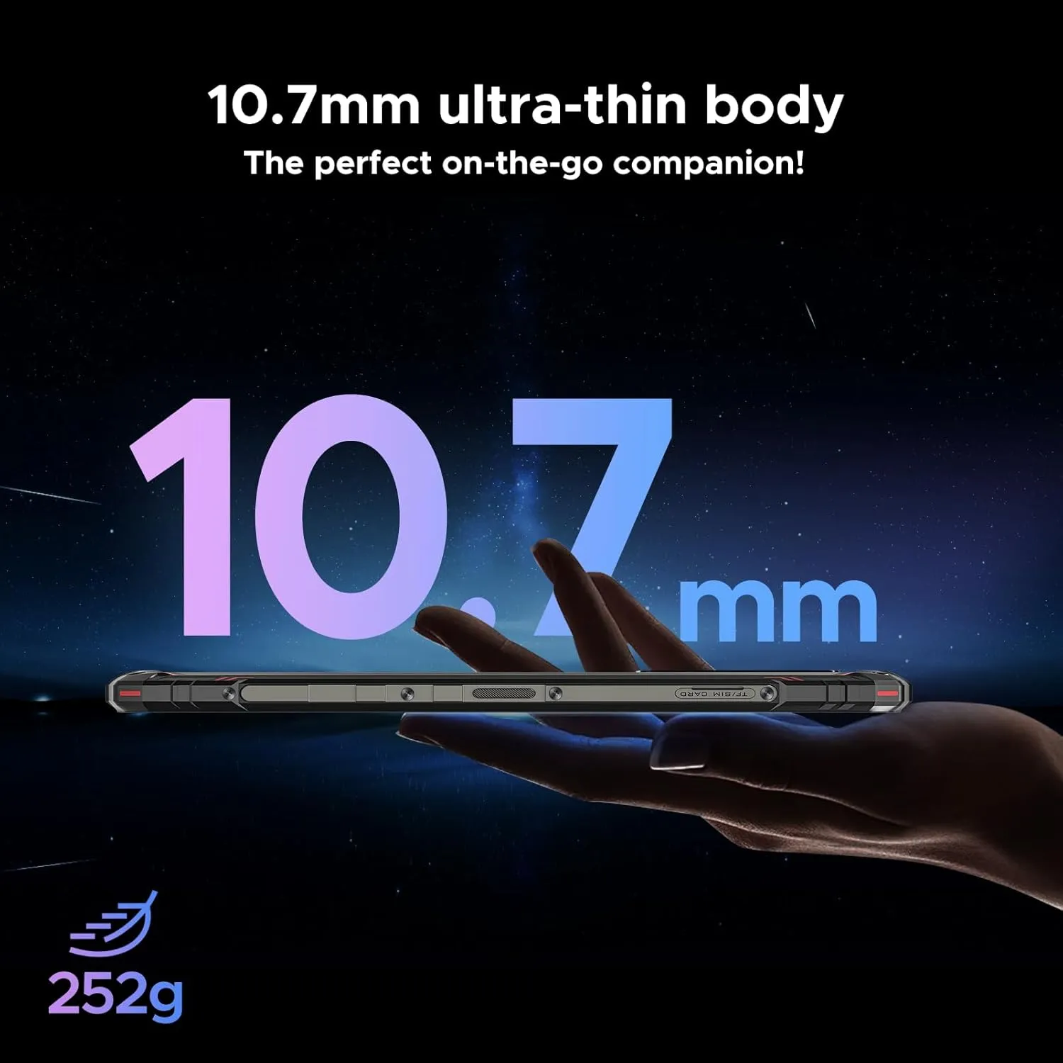 DOOGEE Blade 10 Rugged Smartphone, 10.7mm Thin Rugged Phone, Android 14, 6.56" HD  90Hz IPS Screen, Octa-Core,9GB 128GB/2TF, 5150mAh Battery,16MP Camera, IP68/IP69K/Dual 4G SIM/Face ID/GPS/OTG(Gray)