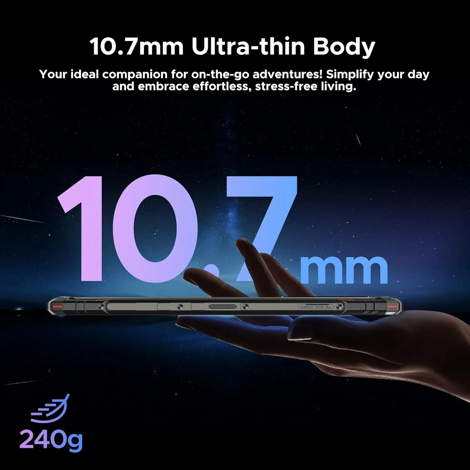 DOOGEE Blade 10 Rugged Smartphone Unlocked, 10.7mm Thin Rugged Phone, Android 14, 9GB 128GB/2TF, 5150mAh,6.56" HD  90Hz IPS Cell Phone, Octa-Core, IP68/IP69K/Dual 4G SIM/Face ID/IPS/OTG/GPS(Gray)