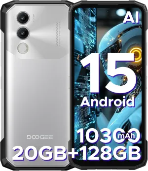 DOOGEE Blade 20 Android 15 Rugged Smartphone,10300mAh/18W,20GB 128GB/TF 2TB Octa Core Rugged Phone,6.6" HD  Gaming Phones,16MP Camera,IP68/IP69K Waterproof Phone,Triple Slot/NFC/Face ID/GPS