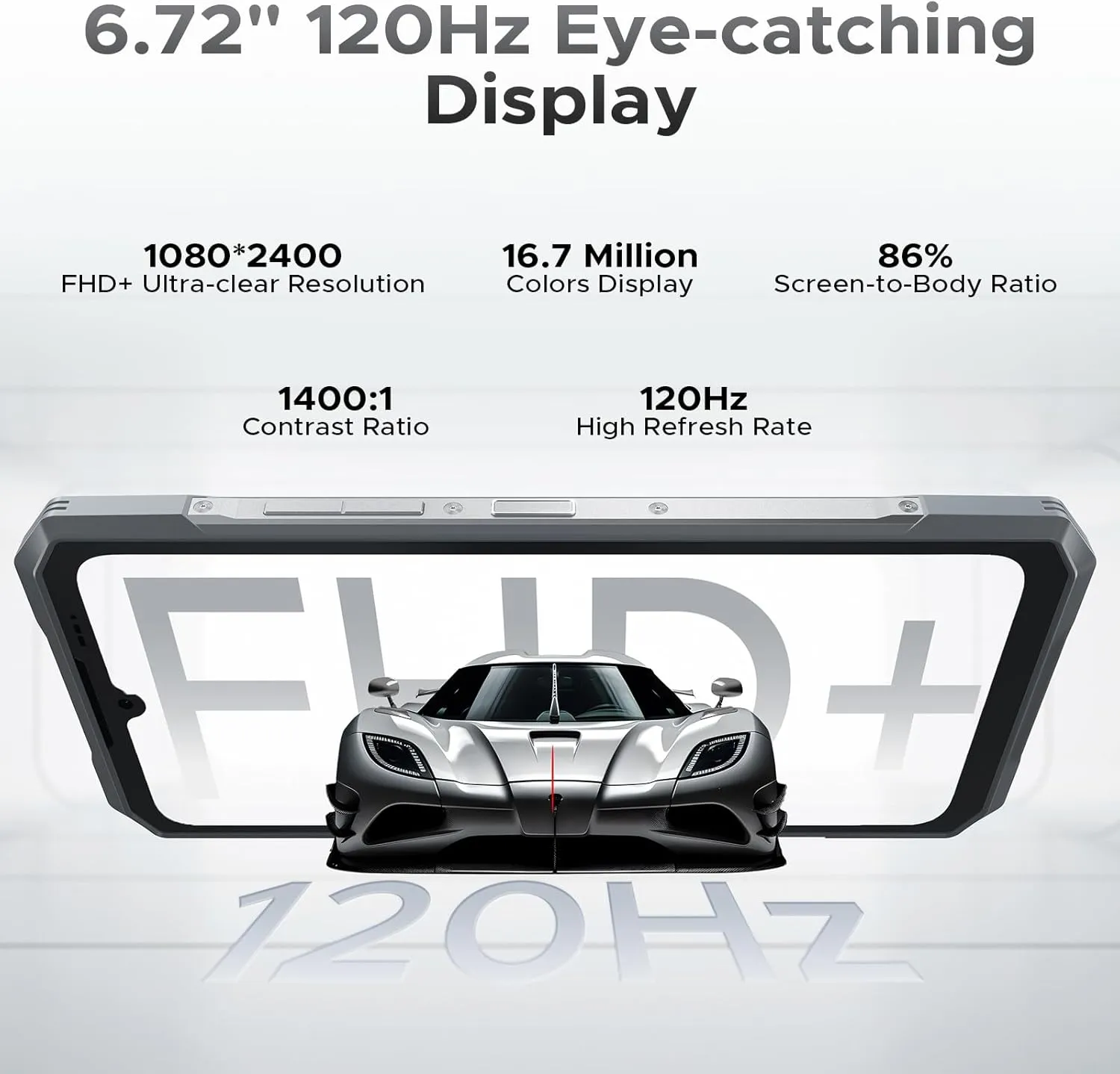 DOOGEE Blade GT Ultra Rugged Phone Unlocked 5G,AI Rugged Smartphone with LED Light Effect,6.72" FHD  120Hz,4nm D7300 CPU,36GB 512GB/2TB DDR5,10.5mm Ultra-Thin Gaming Phones,100 AI Camera/WIFI6/NFC