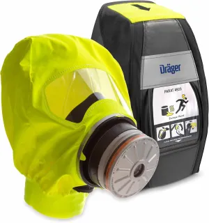 Dräger PARAT 4920 Escape Hood Mask with Multifilter against toxic industrial gases, vapours and oil particles, NIOSH-certified