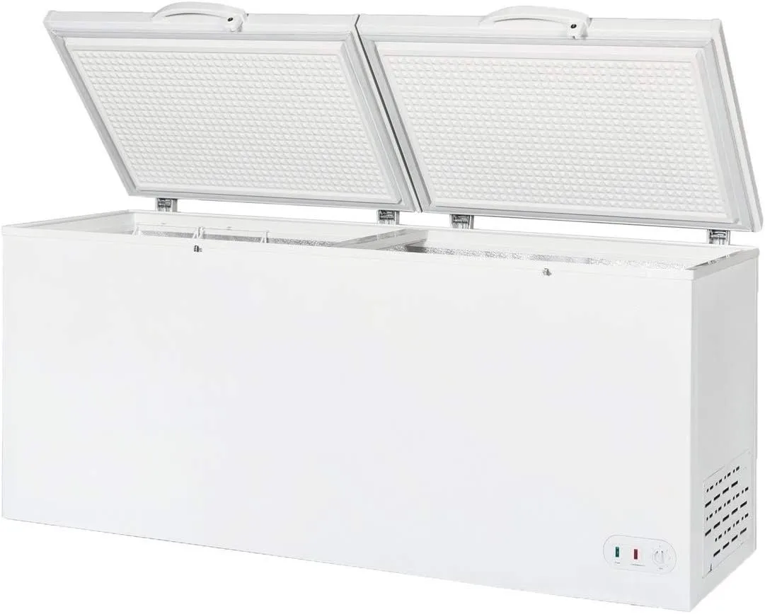 DUURA Chest Freezer Sub Zero Commercial Freezer with Split Top Double Locking Lids, Indoor or Outdoor Ready for Garage, Basement, Restaurant, Cafe, 30 Cu. Ft., White