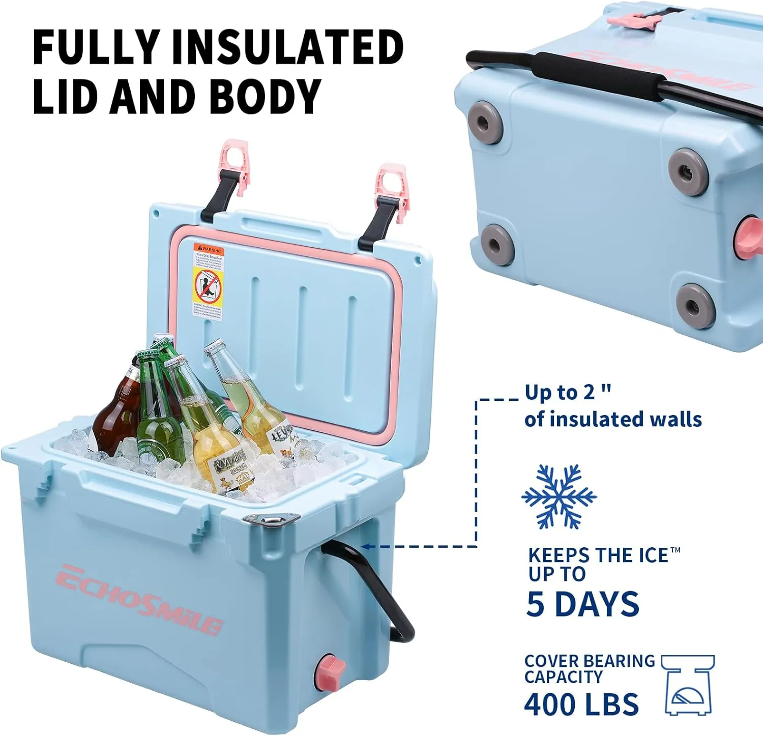 EchoSmile 12/18 Quart Rotomolded Cooler, Built to Stand up to The Rigors of The Journey