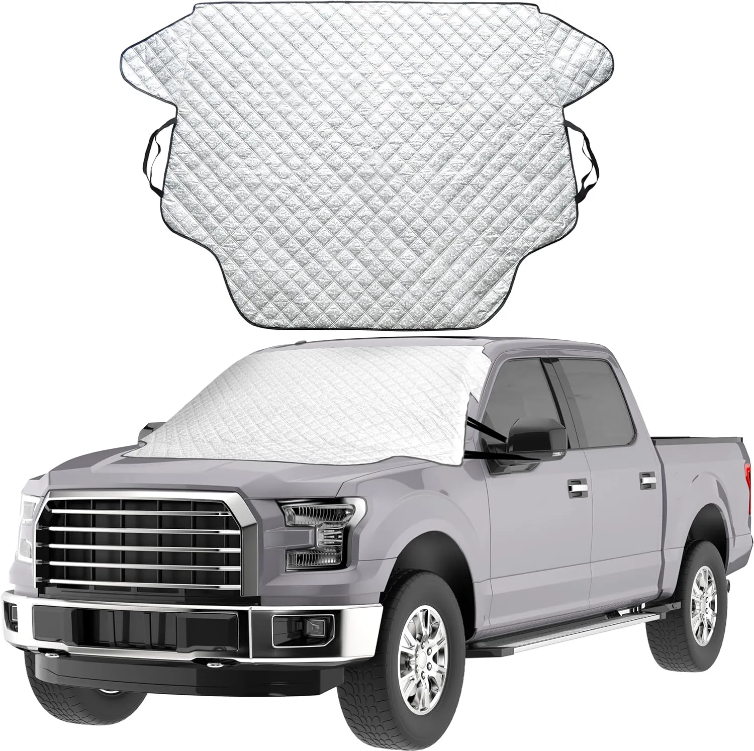 EcoNour Truck and SUV Windshield Cover for Ice and Snow | Heavy Duty Winter Windshield Snow Cover for Car| Frost and Ice Shield for Large Vehicles | Winter Car Accessories | X-Large (74" x 49")