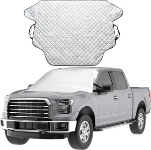 EcoNour Truck and SUV Windshield Cover for Ice and Snow | Heavy Duty Winter Windshield Snow Cover for Car| Frost and Ice Shield for Large Vehicles | Winter Car Accessories | X-Large (74" x 49")