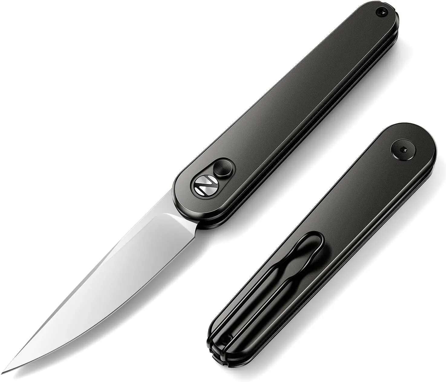 EDC Pocket Folding Knife, 2.98" Sandvik 14C28N Blade, Aluminum Handle with Deep Carry Pocket Wire Clip for Everyday Carry NS001-GC