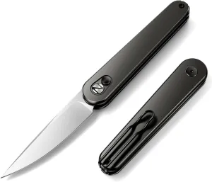 EDC Pocket Folding Knife, 2.98" Sandvik 14C28N Blade, Aluminum Handle with Deep Carry Pocket Wire Clip for Everyday Carry NS001-GC