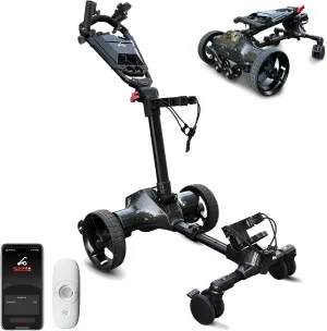 Electric Golf Cart with Remote Control, All Terrain Foldable Golf Push Cart Caddy with Auto-Follow/Manual Control, Phone-GPS Electric Trolley Golf Cart Accessories