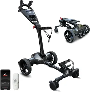 Electric Golf Cart with Remote Control, Auto-Follow Golf Push Cart Caddy, All Terrain Foldable Portable Trolley Golf Cart Accessories, Phone-GPS
