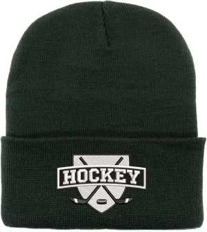 Embroidered Ice Hockey Thick and Warm Skull Cap Cuffed Beanie Men Women Kids