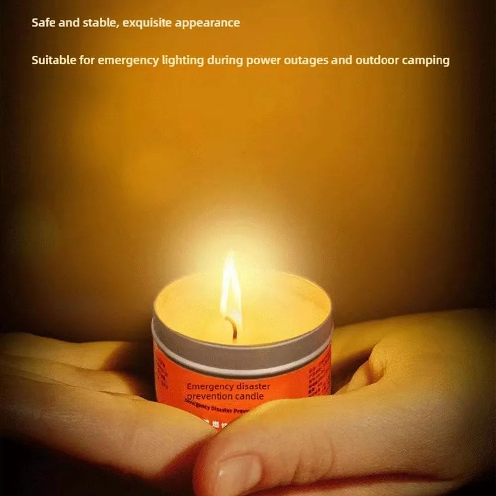 Emergency Candle Bulk, Survival Candles Long Burning, Emergencies Candle in Tin Box, Great Disaster Prevention Light Source Gear for Survival, Camping, and Peace of Mind