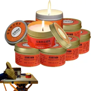 Emergency Candle Bulk, Survival Candles Long Burning, Emergencies Candle in Tin Box, Great Disaster Prevention Light Source Gear for Survival, Camping, and Peace of Mind