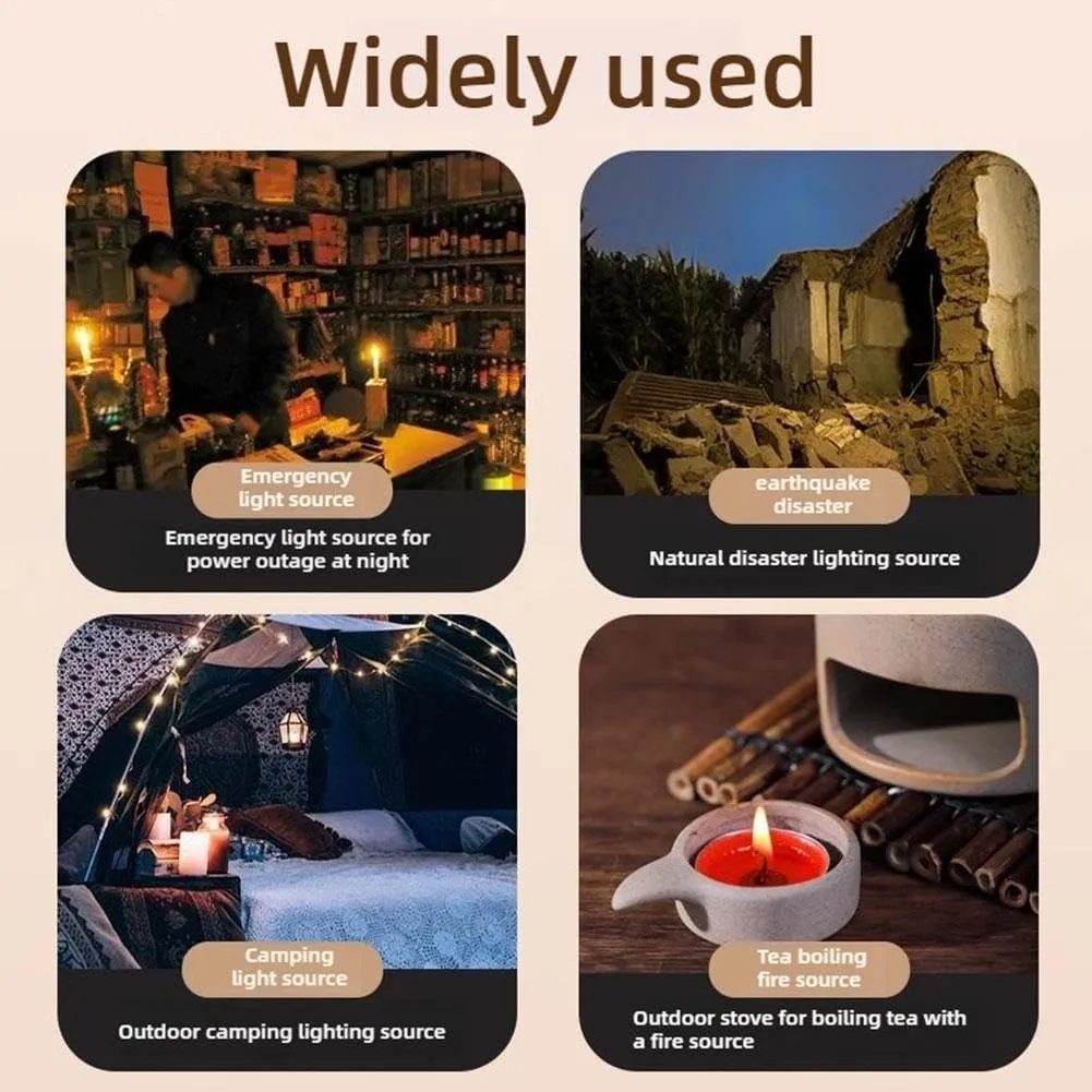 Emergency Candle Bulk, Survival Candles Long Burning, Emergencies Candle in Tin Box, Great Disaster Prevention Light Source Gear for Survival, Camping, and Peace of Mind