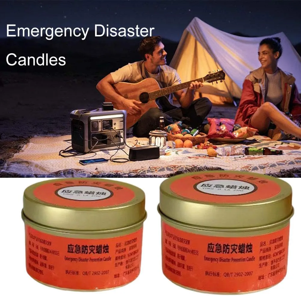 Emergency Candle Bulk, Survival Candles Long Burning, Emergencies Candle in Tin Box, Great Disaster Prevention Light Source Gear for Survival, Camping, and Peace of Mind