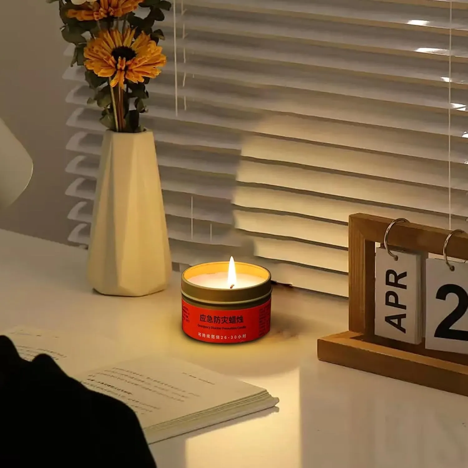 Emergency Candle Bulk, Survival Candles Long Burning, Emergencies Candle in Tin Box, Great Disaster Prevention Light Source Gear for Survival, Camping, and Peace of Mind
