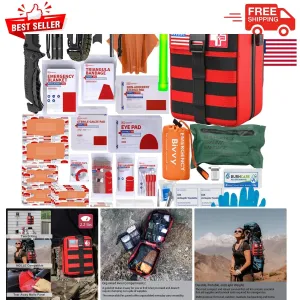 Emergency Preparedness 118-Piece Tactical First Aid Kit - Lightweight & Compact