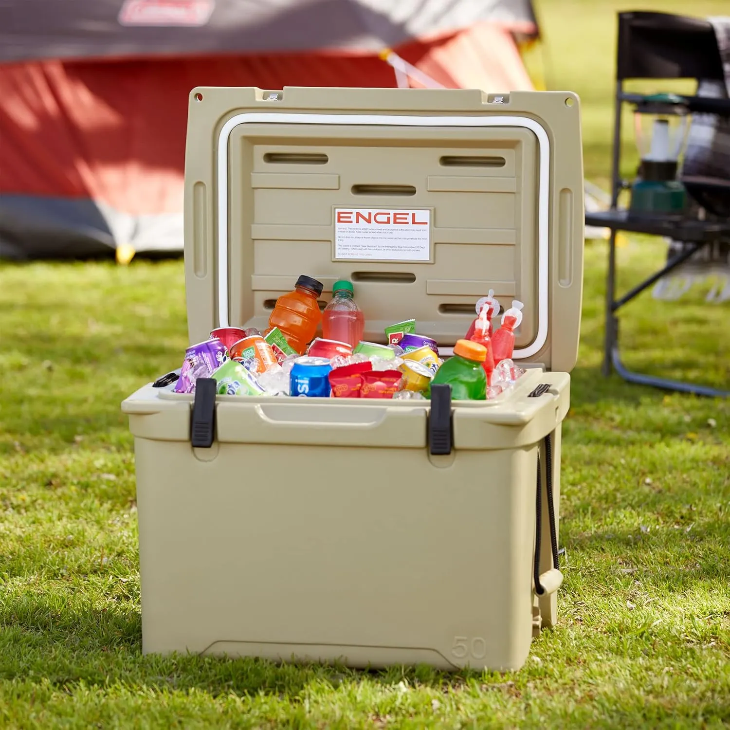 Engel Coolers ENG50 Cooler | 60 Can High Performance Durable Seamless Rotationally Molded Ice Box for Camping, Hunting, and Fishing