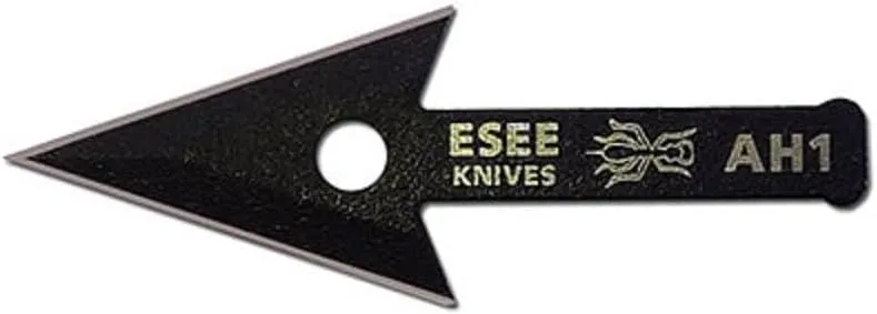 Esee Knives AH1-ARROWHEAD-CS, Arrowhead Fixed Blade Survival Knife, 2 1/2" Spear Pt., Black