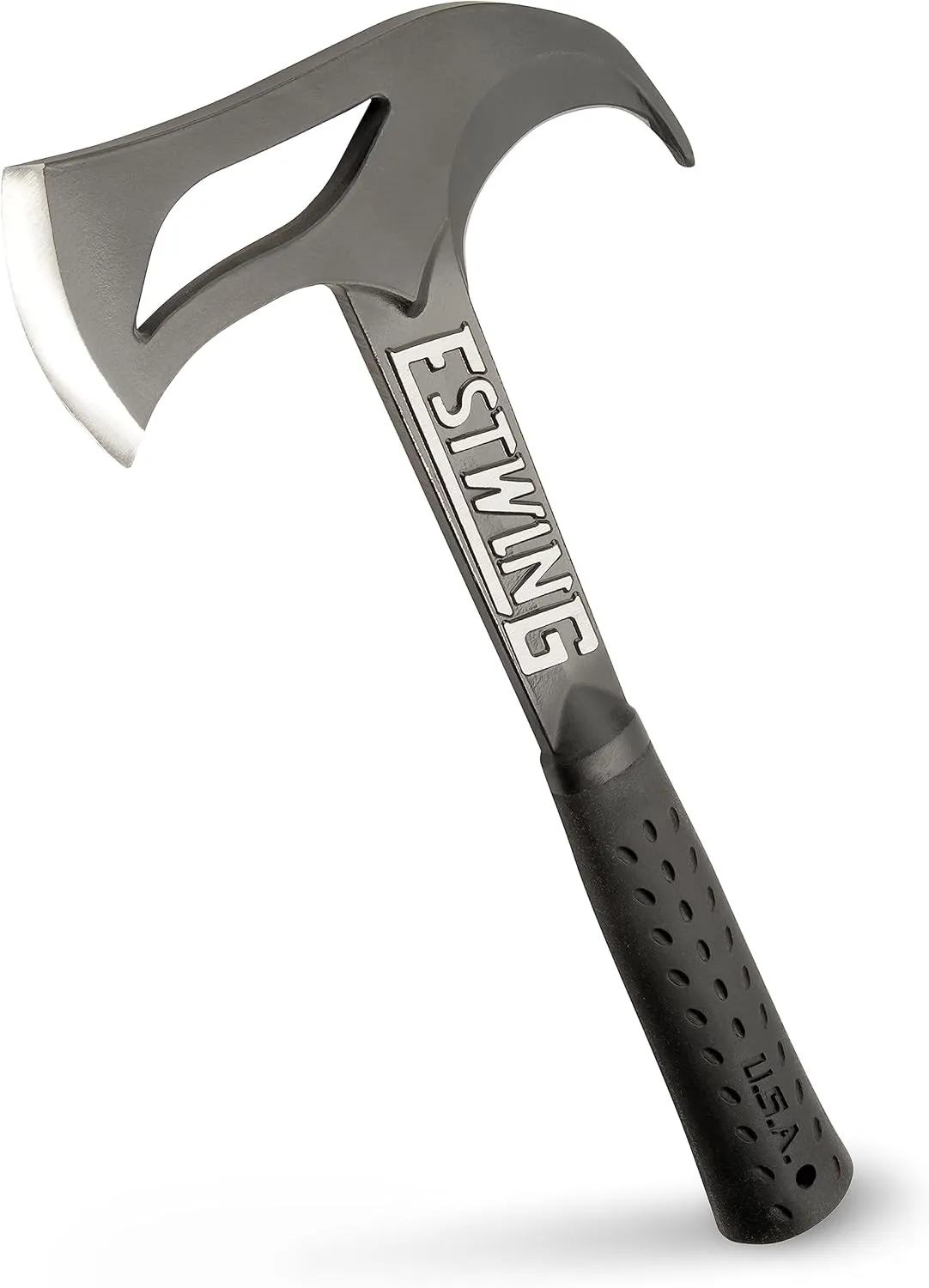 ESTWING Hunter's Axe - 14.25" Forged Steel Hatchet with Gut Hook & Shock Reduction Grip - EBHA