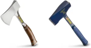 Estwing Sportsman's Axe - 14" Camping Hatchet Bundle with Fireside Friend Axe - 14" Wood Splitting Maul