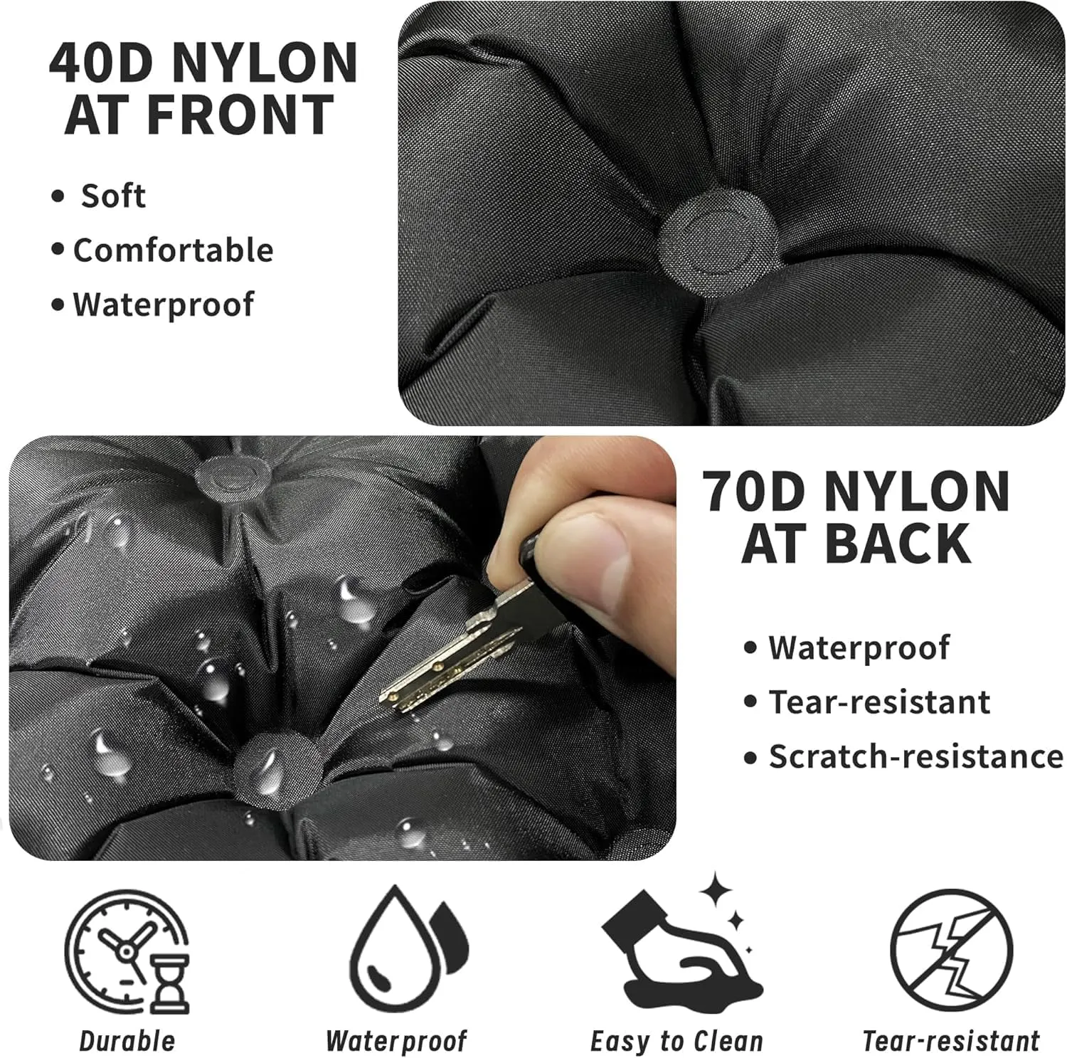 Eulant Lightweight Inflatable Air Seat Cushion - Portable Travel Cushion, Suitable for Camping, Hiking, Climbing, Bleacher, Home and Office