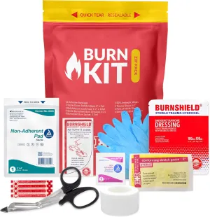 Ever Ready First Aid Emergency Burn Kit in Compact First Aid All-Purpose Resealable Pack for Home, Office & Travel