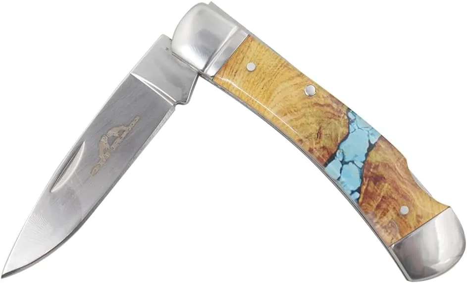 Every Day Carry Lock-Back Manual Folding Outdoor Hunting Camping Knife (Wood)