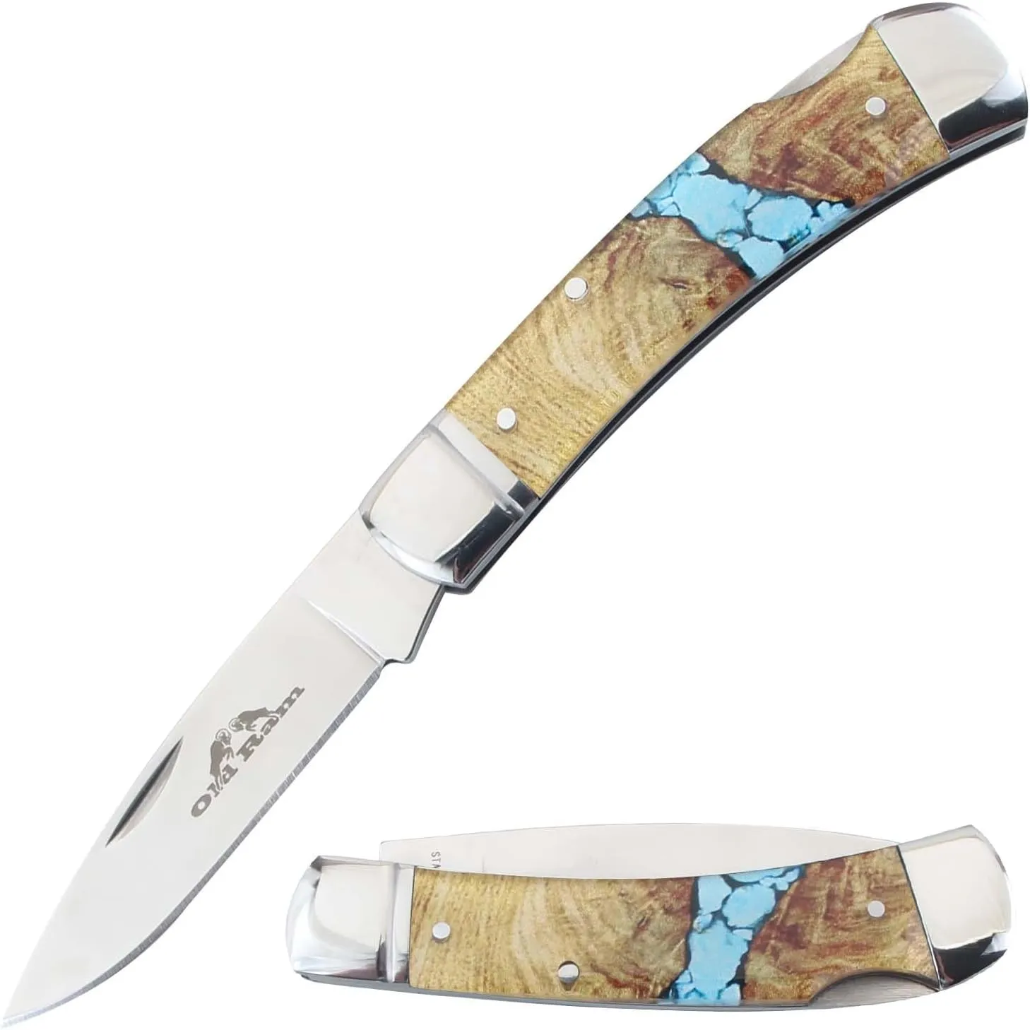 Every Day Carry Lock-Back Manual Folding Outdoor Hunting Camping Knife (Wood)