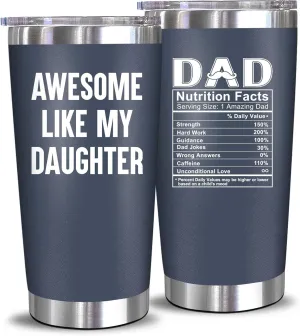 ewEleven Fathers Day Gift For Dad - Birthday Gifts For Dad From Daughter - Husband Gifts - Unique Birthday Present Ideas For Father, Husband, New Papa, Bonus Father From Daughter - 20 Oz Tumbler