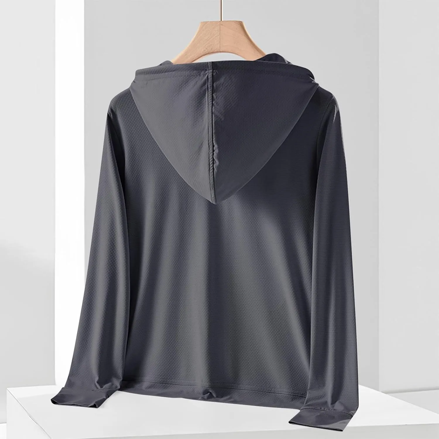 Exquisite UV Proof Hoodies Sunwear Jackets for Men Ice Feeling Outdoor Going Out Long-sleeve Loose Sun Protection Coat