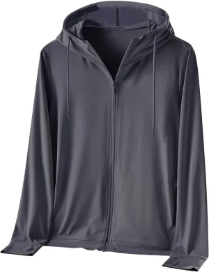 Exquisite UV Proof Hoodies Sunwear Jackets for Men Ice Feeling Outdoor Going Out Long-sleeve Loose Sun Protection Coat