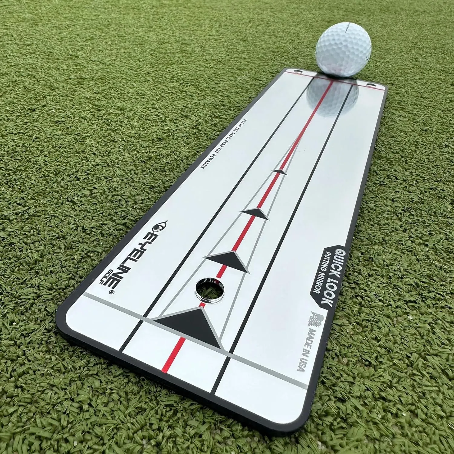 EyeLine Golf Edge Rail and Quick Look Putting Mirror to Improve Your Putting Stroke – Compact Golf Training Aid for Aim, Setup & Alignment – Use Indoor or Outdoors – Works for Right and Left Handed