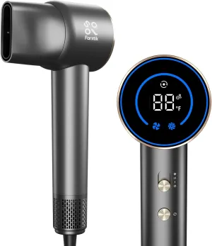 FanttikSolo SonicDry H10 APEX High-Speed Hair Dryer, 56dB Low-Noise, 0.74lb Ultra-Light Blow Dryer, 80% Faster Drying with 110,000 RPM Brushless Motor, Ionic Tech for Home, Travel, Salon - Gray