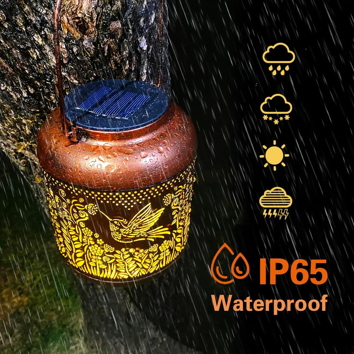 Fathers Day Gifts Hummingbird Solar Lanterns Outdoor Waterproof Hanging Solar Lights Hummingbird Gifts for Women Men Metal Bird Decorative LED Lanterns for Yard, Patio, Lawn, Pathway, Garden Decor