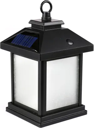 Feit Electric Solar Outdoor LED Lantern, 2700K Warm White, 10 Lumens, 3.5-Watt Authentic Live Flicker Flame and Weatherproof Build for Year-Round Outdoor Path Light, LLAN4SQ/FLAME3/SOL