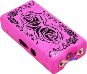 FIGHTSENSE Self-Defense Kit W/Pepper Spray & Mini Stun Gun for Men & Women,25 Burst,12 Foot Range,1.60 µC Painful Charge,LED Flashlight,Safety Switch (Camo Pink Bling)